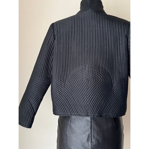 Vintage 1980s Quilted Silk Cropped Jacket - Picture 3 of 5